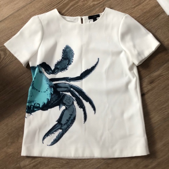 J. Crew Tops - J. Crew short-sleeve top with blue crab design